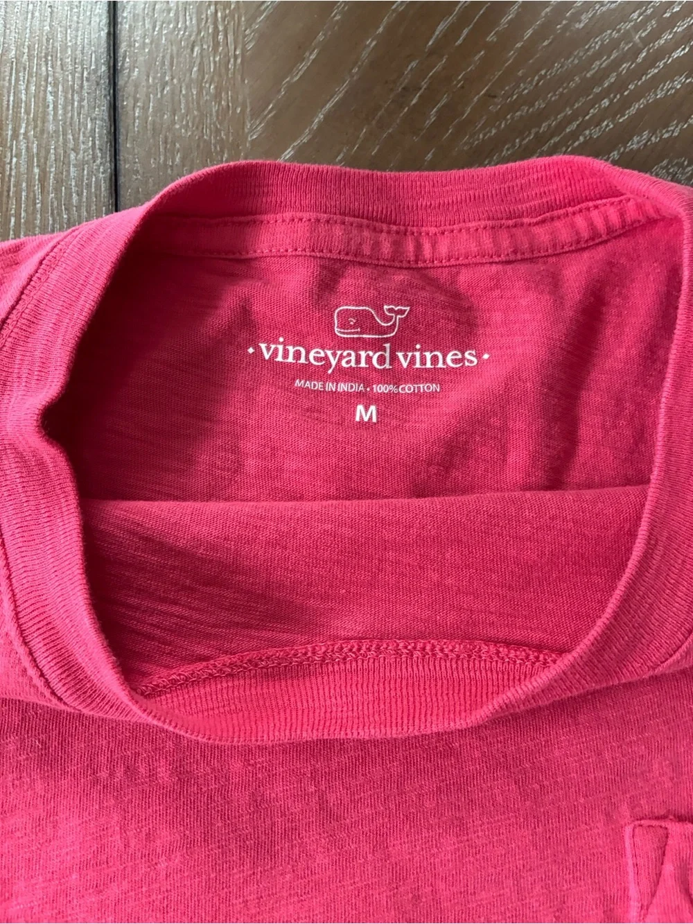 Vineyard Vines Hot Pink Crewneck Tee with Whale Logo