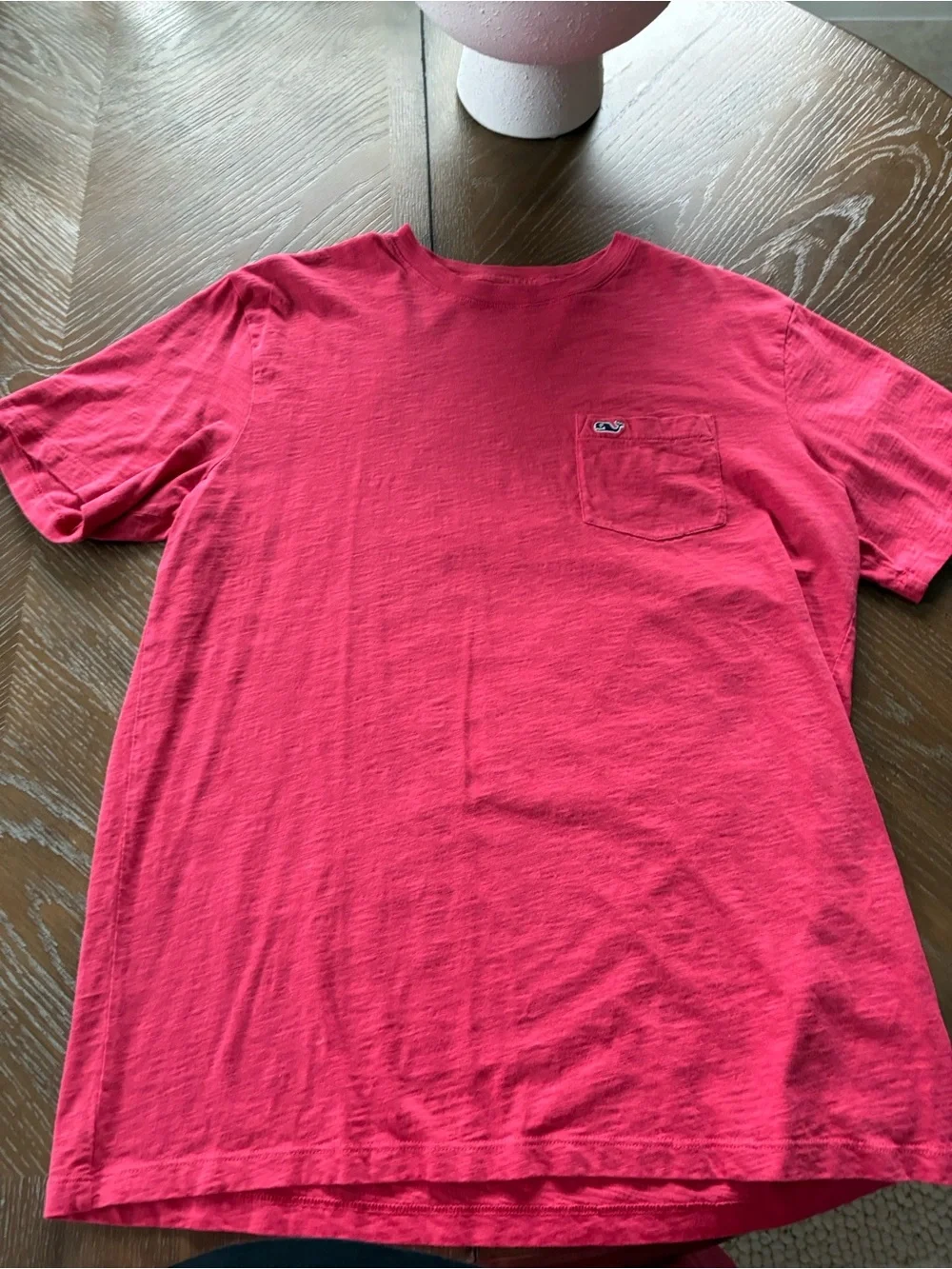 Vineyard Vines Hot Pink Crewneck Tee with Whale Logo