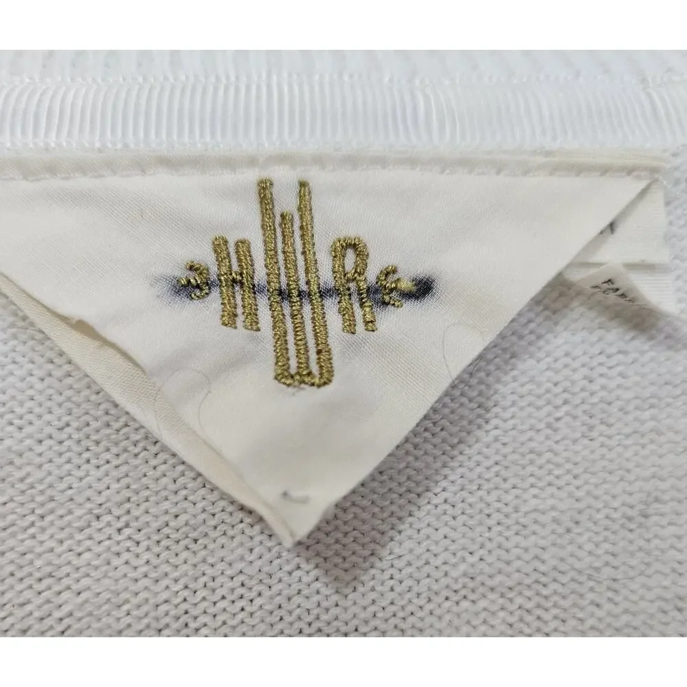 ANTHROPOLOGIE HWR Monogram Women's M Sweater Striped 3/4 Sleeve Cotton 36
