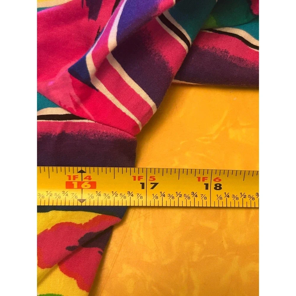 VTG 80s Leslie Lucks Colorful Peplum Top And Skirt Set Size 6