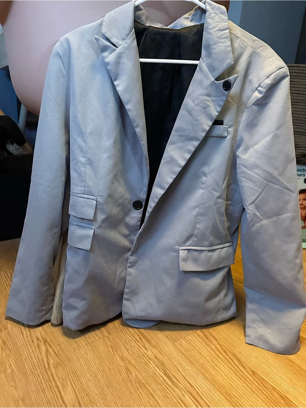 Light Gray Single-Button Blazer & Pants