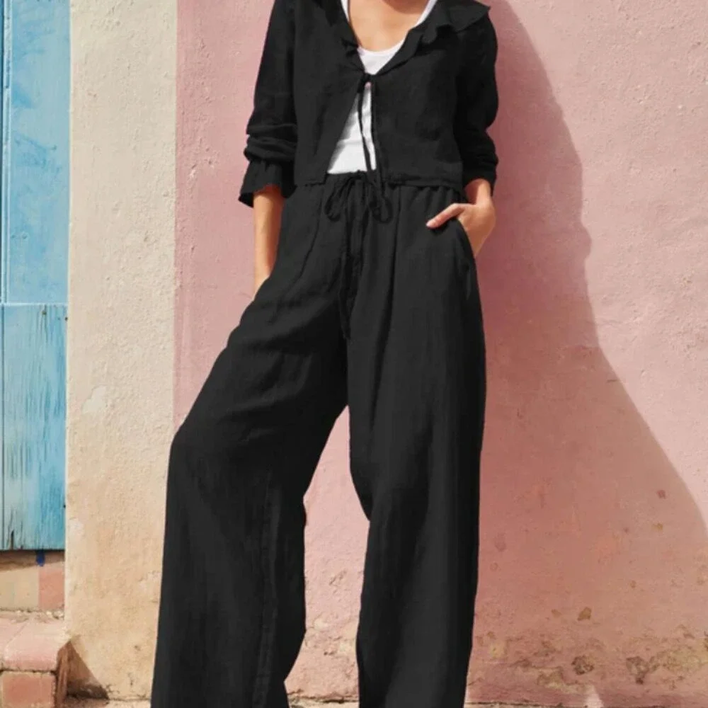 Nation LTD “Lucia” Black Linen Pants