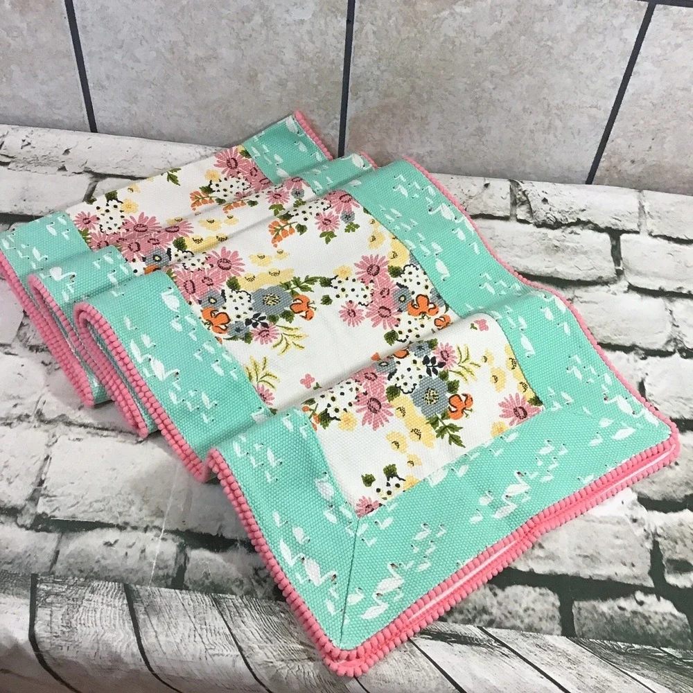 Matilda Jane Feathered Friend Table Runner Floral Aqua 88