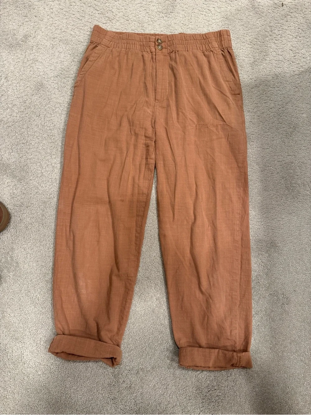 Marine Layer Women's Elle  Relaxed crop pant toasted coconut