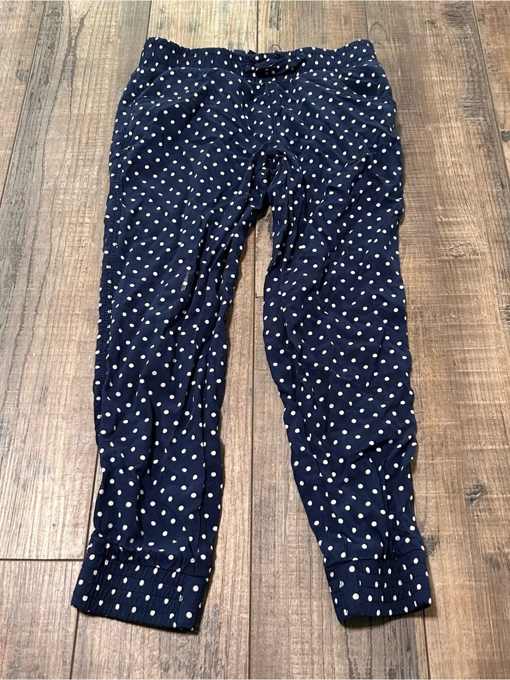 Gap Kids Size S (6-7) Relaxed Blue Polka Dot Joggers Viscose