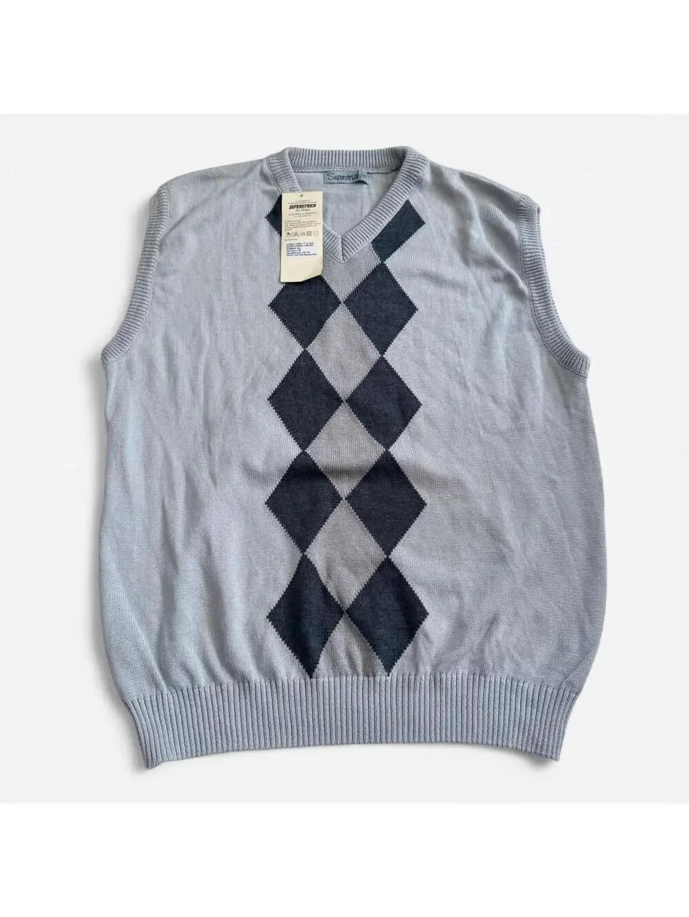 Grey Argyle Sweater Vest