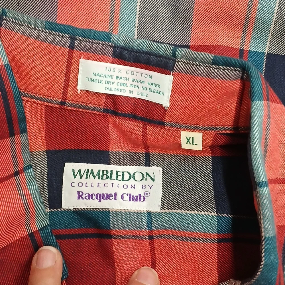 Vintage Wimbledon Collection by Racquet Club Plaid Shirt / Size XL