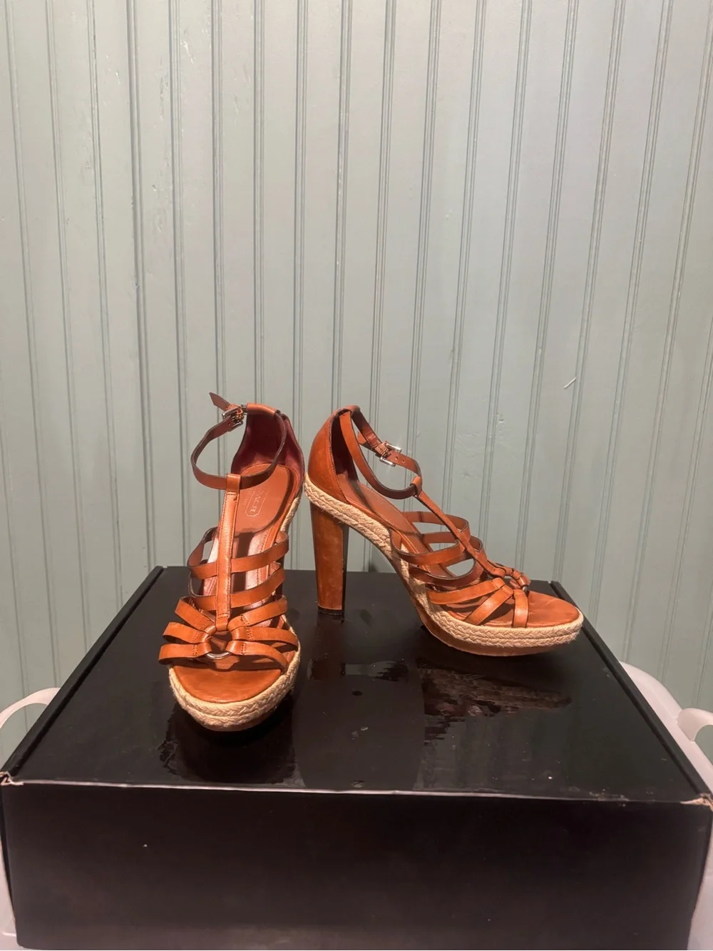 Coach leather wedge
