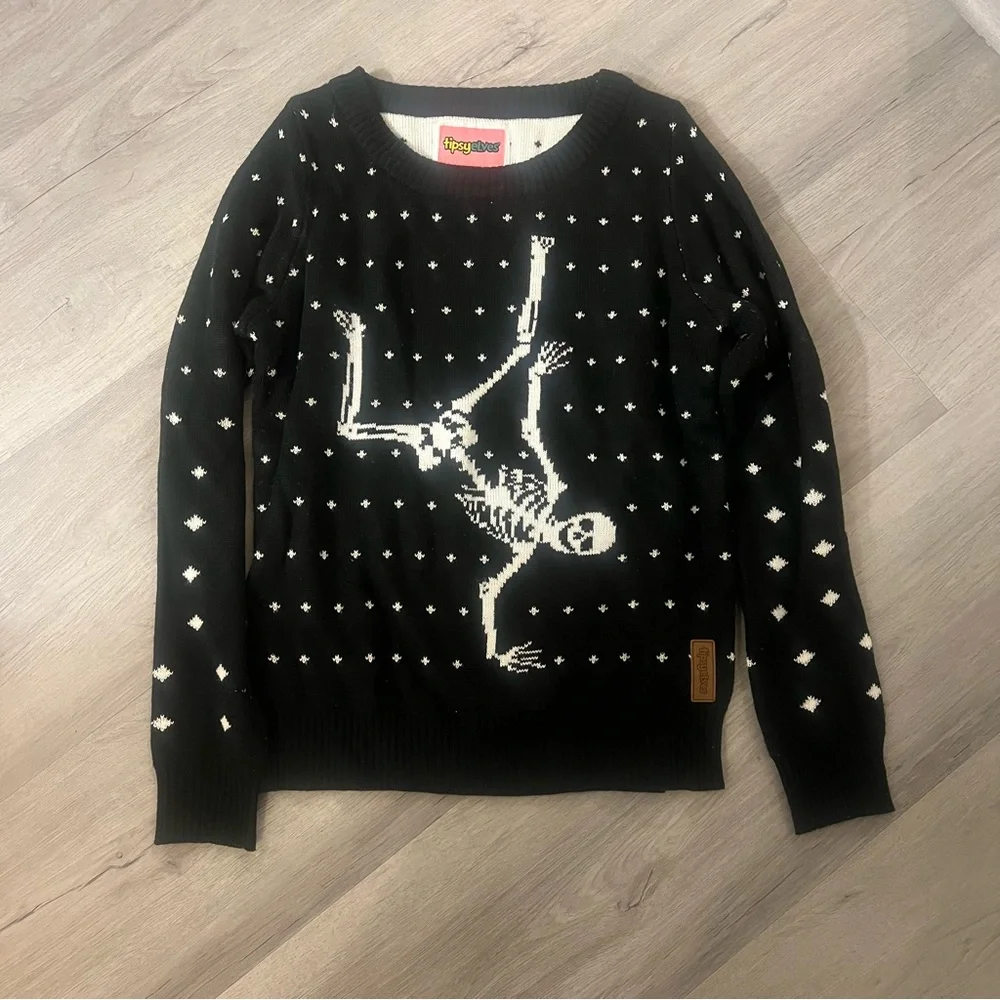 ❤️ Tipsy Elves Skeleton Halloween Sweater
