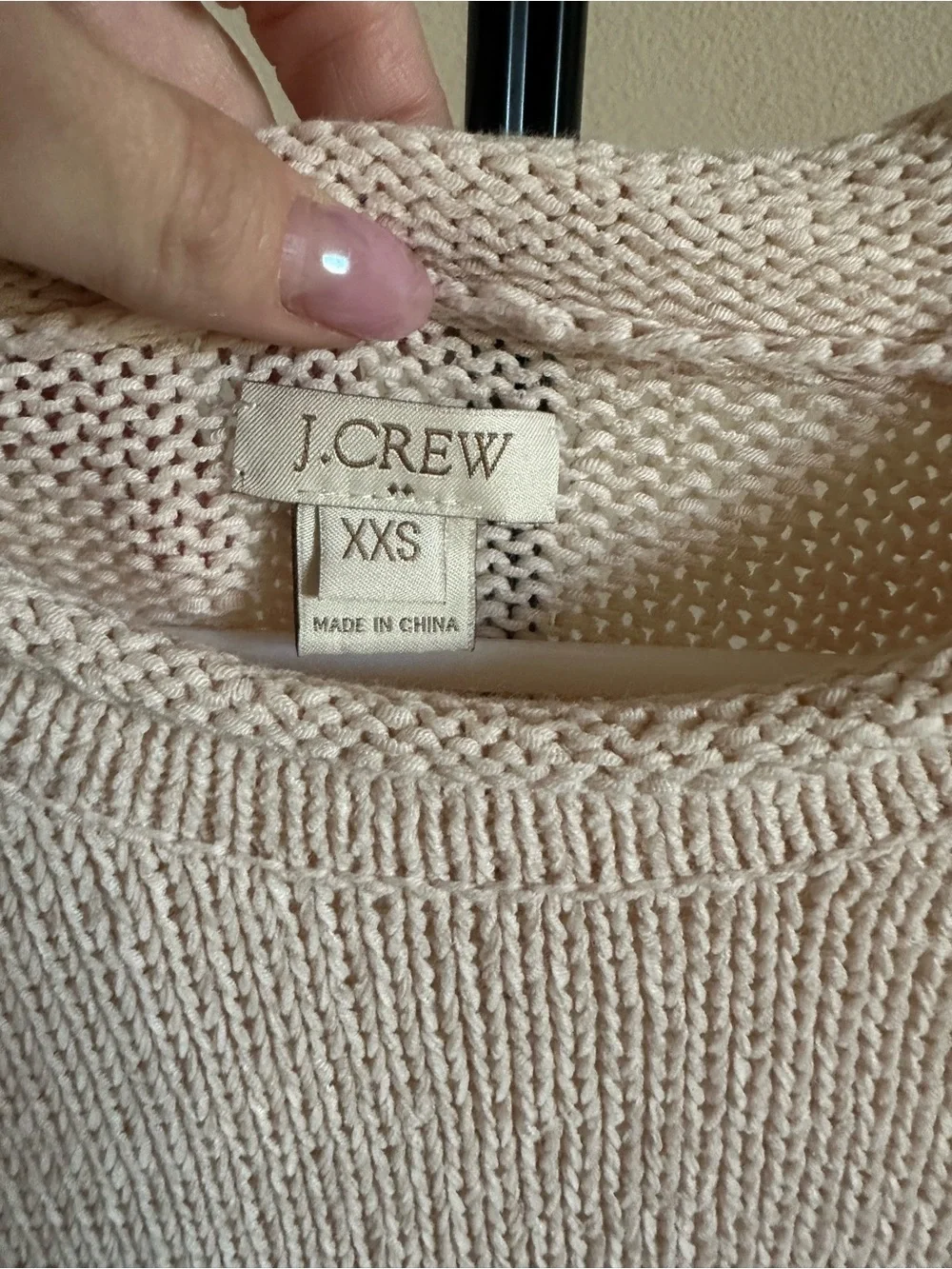 J. Crew cream openwork