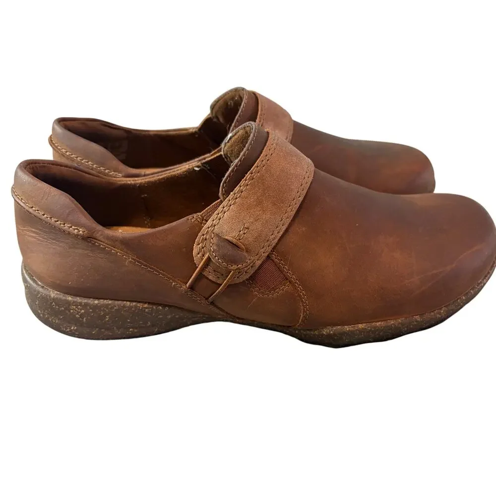 Clarks Collection Brown Leather Mary Jane Comfort Clogs Women's 9 Comfort Work
