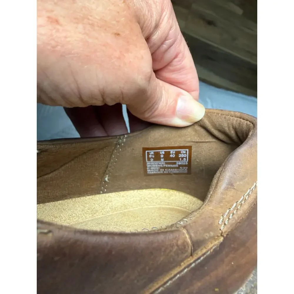 Clarks Collection Brown Leather Mary Jane Comfort Clogs Women's 9 Comfort Work