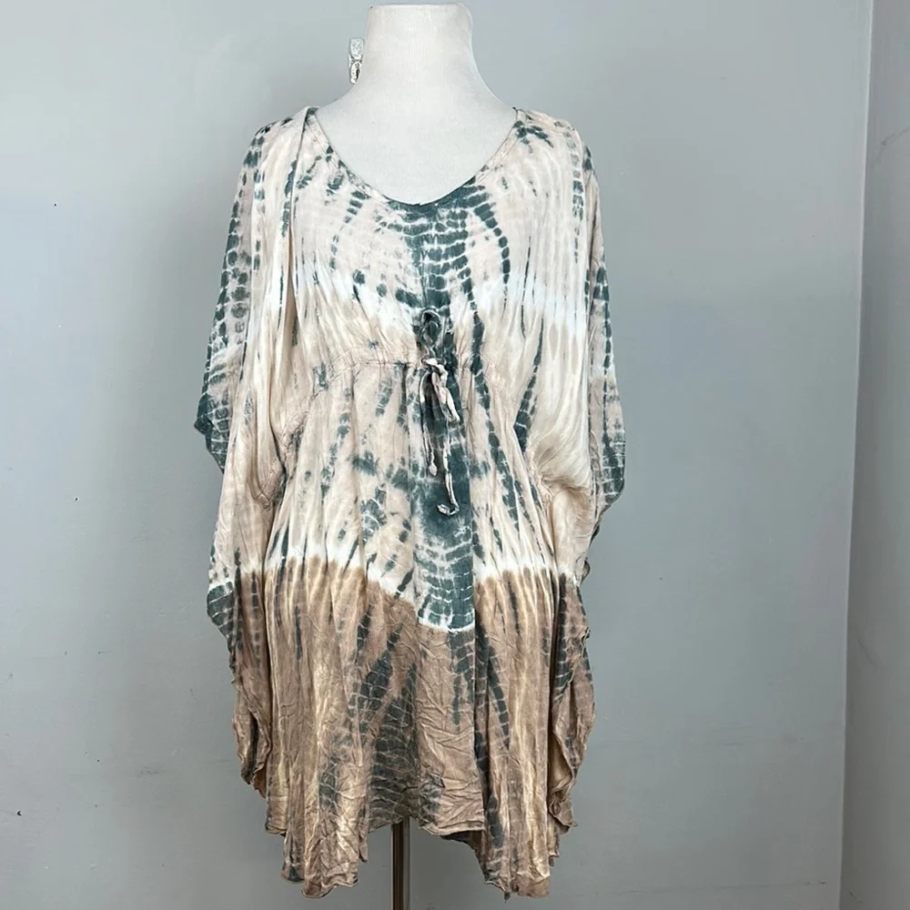 Napua Collection Honolulu Hawaiian Swim Coverup One Size Pink Gray