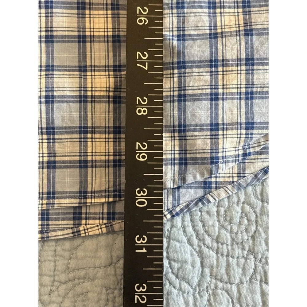 PETER MILLAR Large Blue Plaid Crown Reed Cotton-Blend Sport Shirt