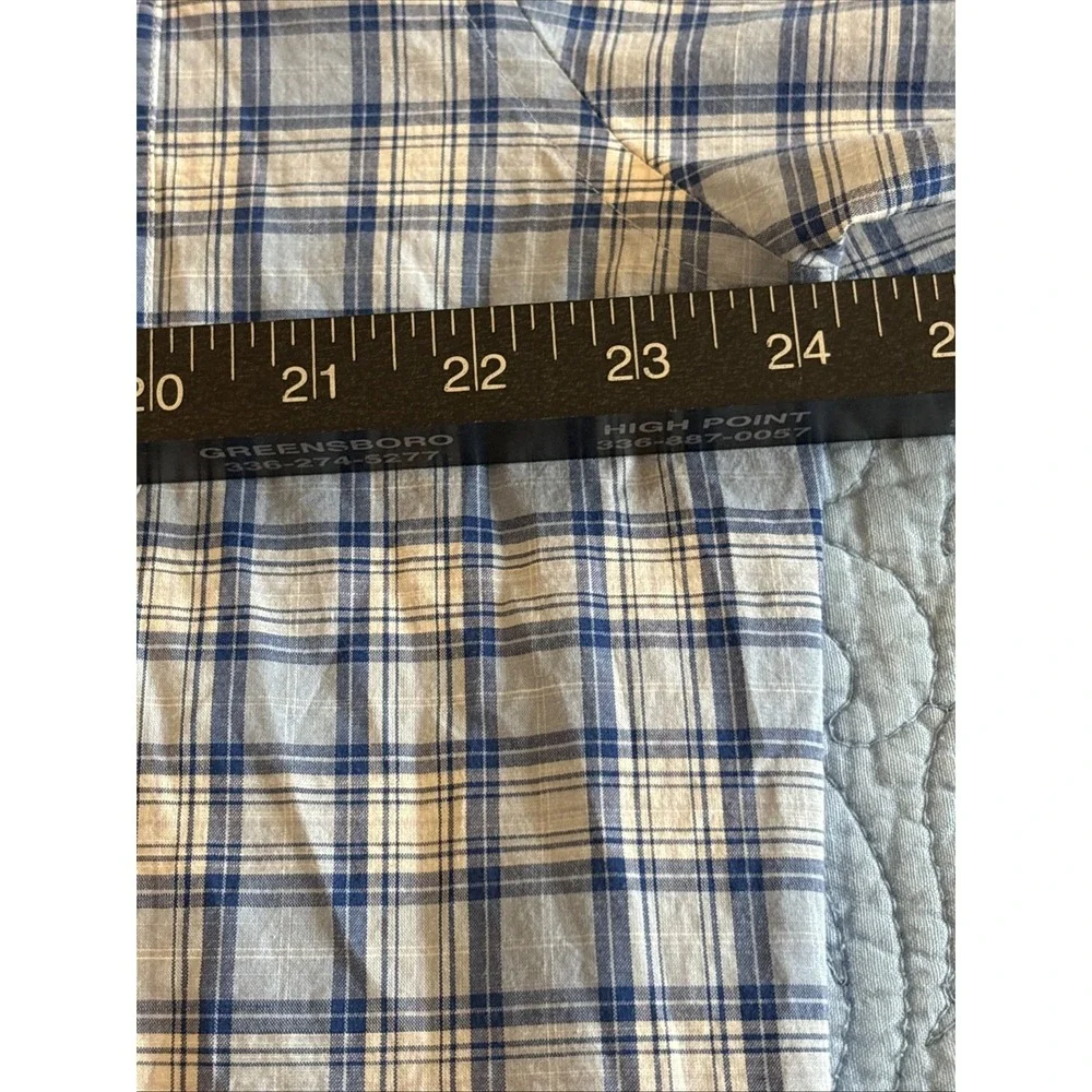 PETER MILLAR Large Blue Plaid Crown Reed Cotton-Blend Sport Shirt