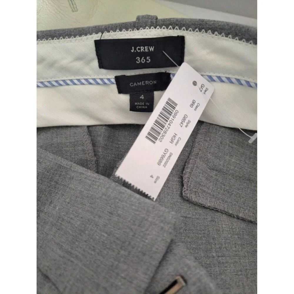 J Crew 365 Woman's Cameron Trouser Pants Grey Slim Classic Work Office Sz 4