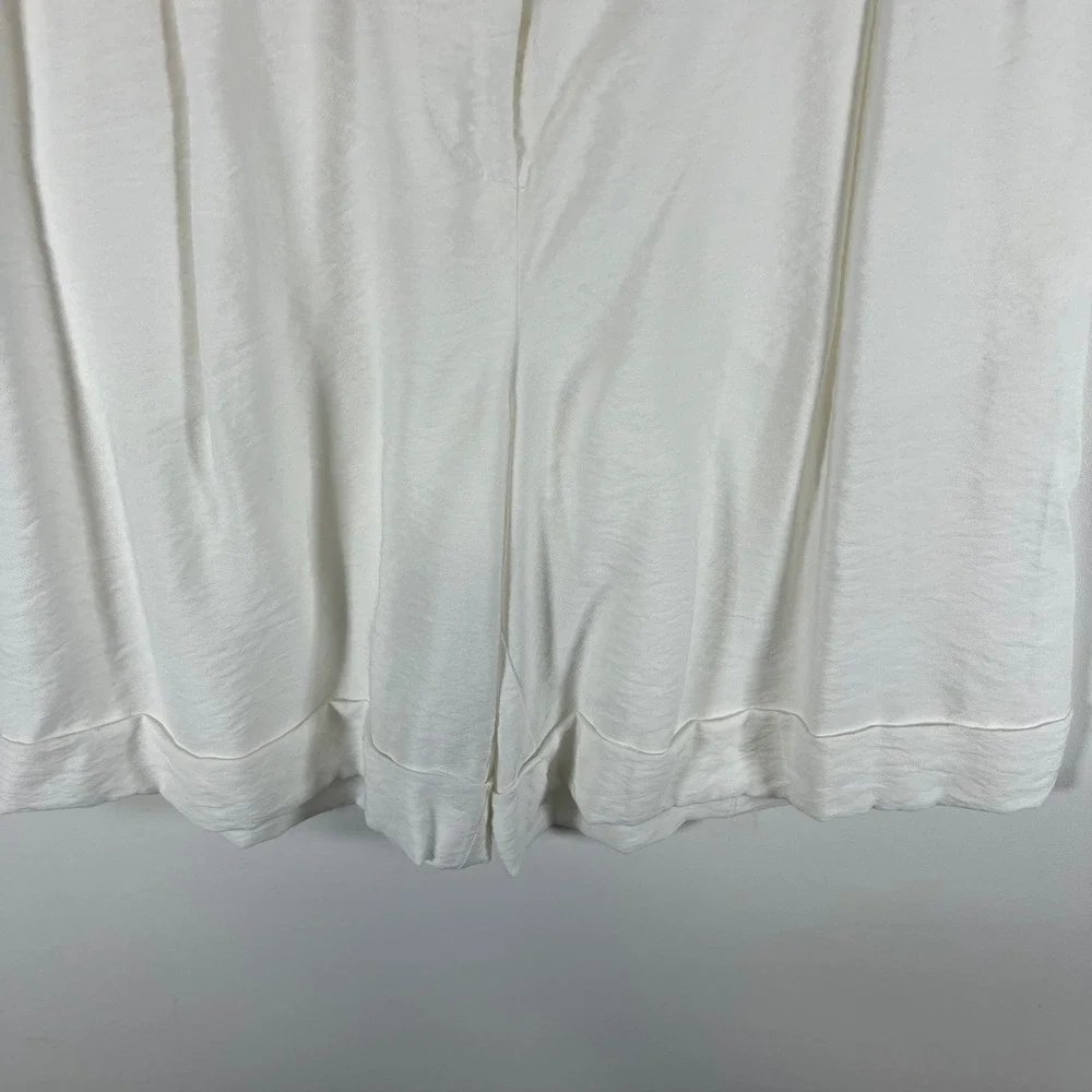 Maeve by Anthropologie‎ White Pleated Cuffed High Rise Shorts 6 Coastal Grandma