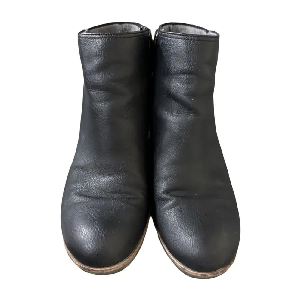 Dr. Scholls Boots Womens 9 Black Noelle Wedge Casual Ankle Booties Casual Office