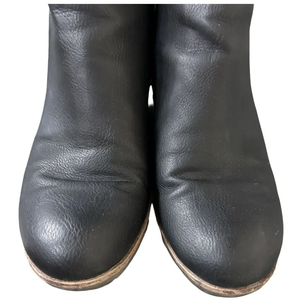 Dr. Scholls Boots Womens 9 Black Noelle Wedge Casual Ankle Booties Casual Office