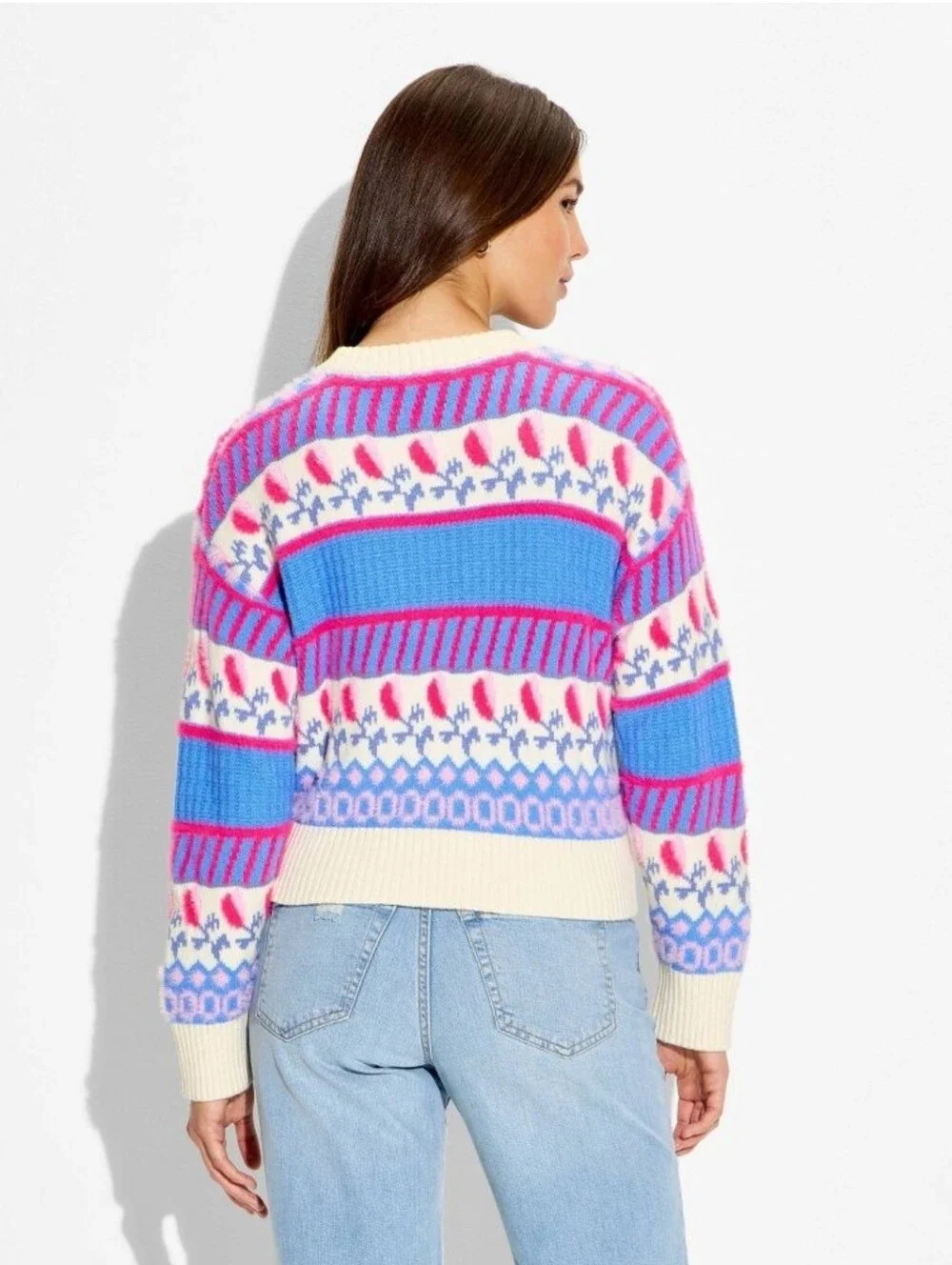 Wild Fable Women's Pullover Sweater, Multicolor Floral SIZE L