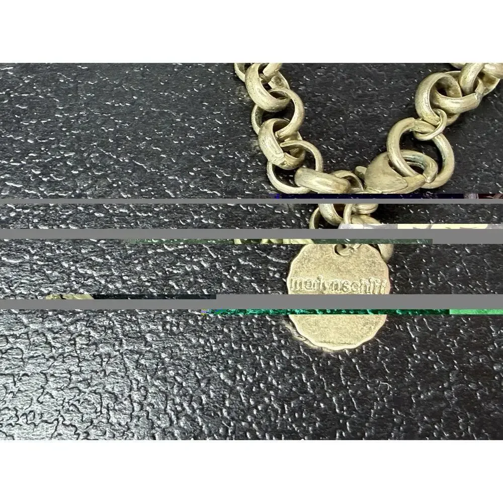 Marlyn Schiff Bead Tassel Gold & Silver Chain Necklace Metallic Long