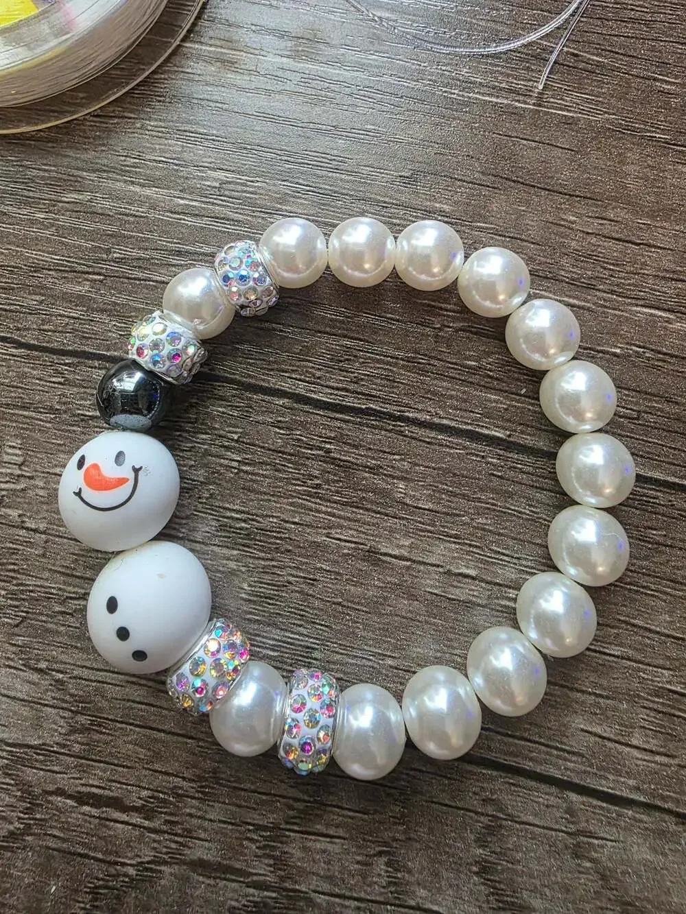 Silver Snowman Bubblegum Necklace