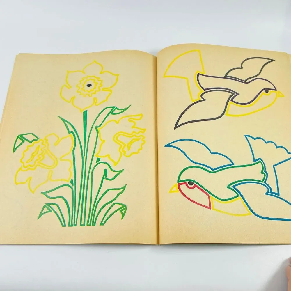 Follow the Colors Stang 1964 Illustrated Children's Whitman Coloring Book Unused