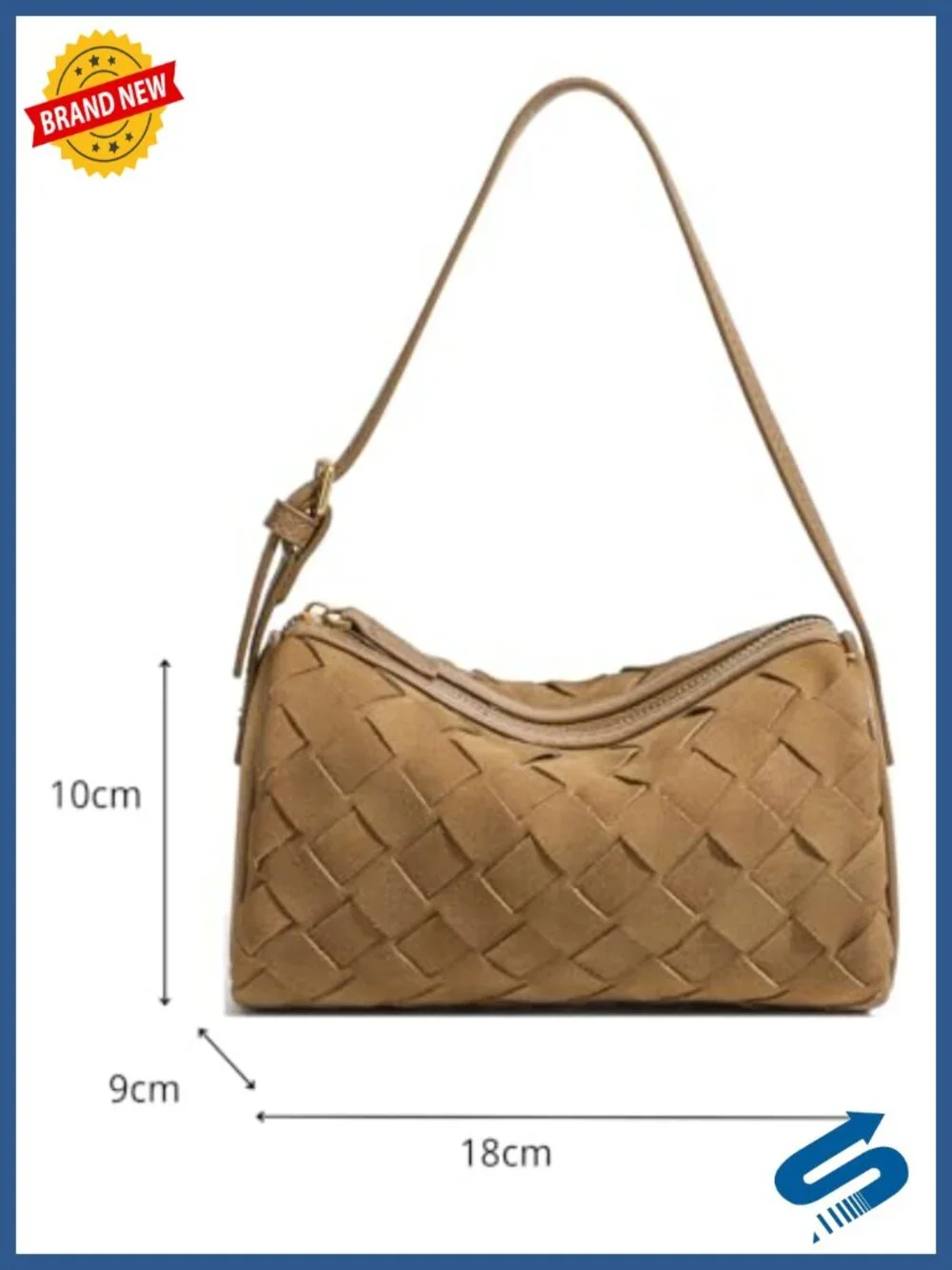 Woven Faux Suede Hobo Bag Crossbody Clutch Purse