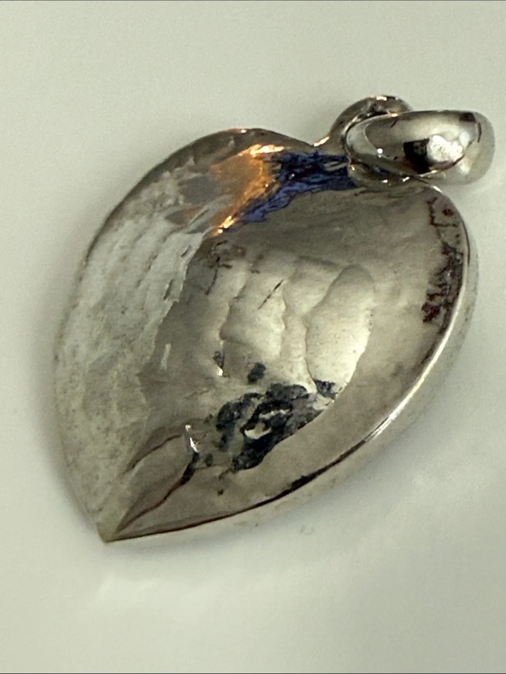 VTG Blue Heart Crystal Pendant for Necklace Silver-Tone charm rich blue titanic
