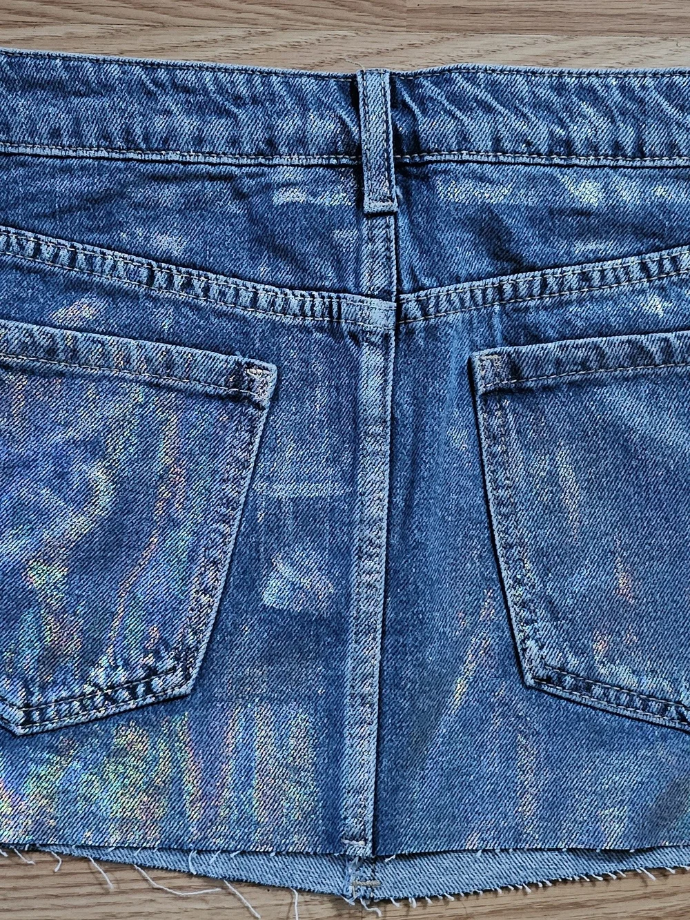 Forever 21 Blue Iridescent Denim Mini Skirt