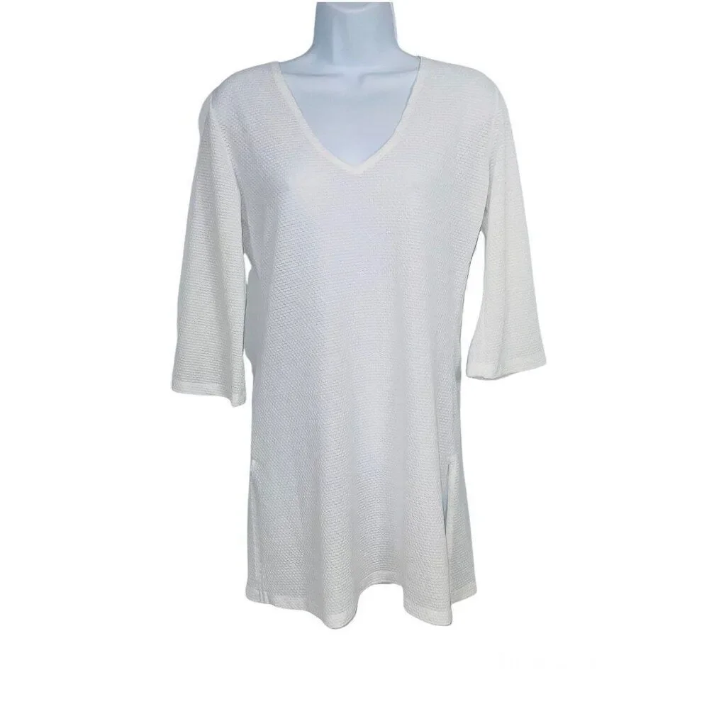 J Valdi Womens S Cover Up White Swim Dress Beach Casual Summer