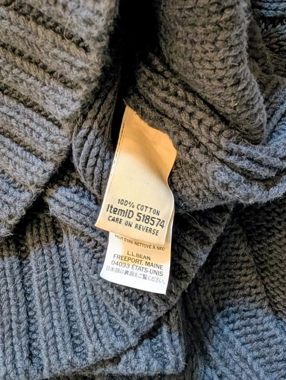 L.L. Bean hem blue