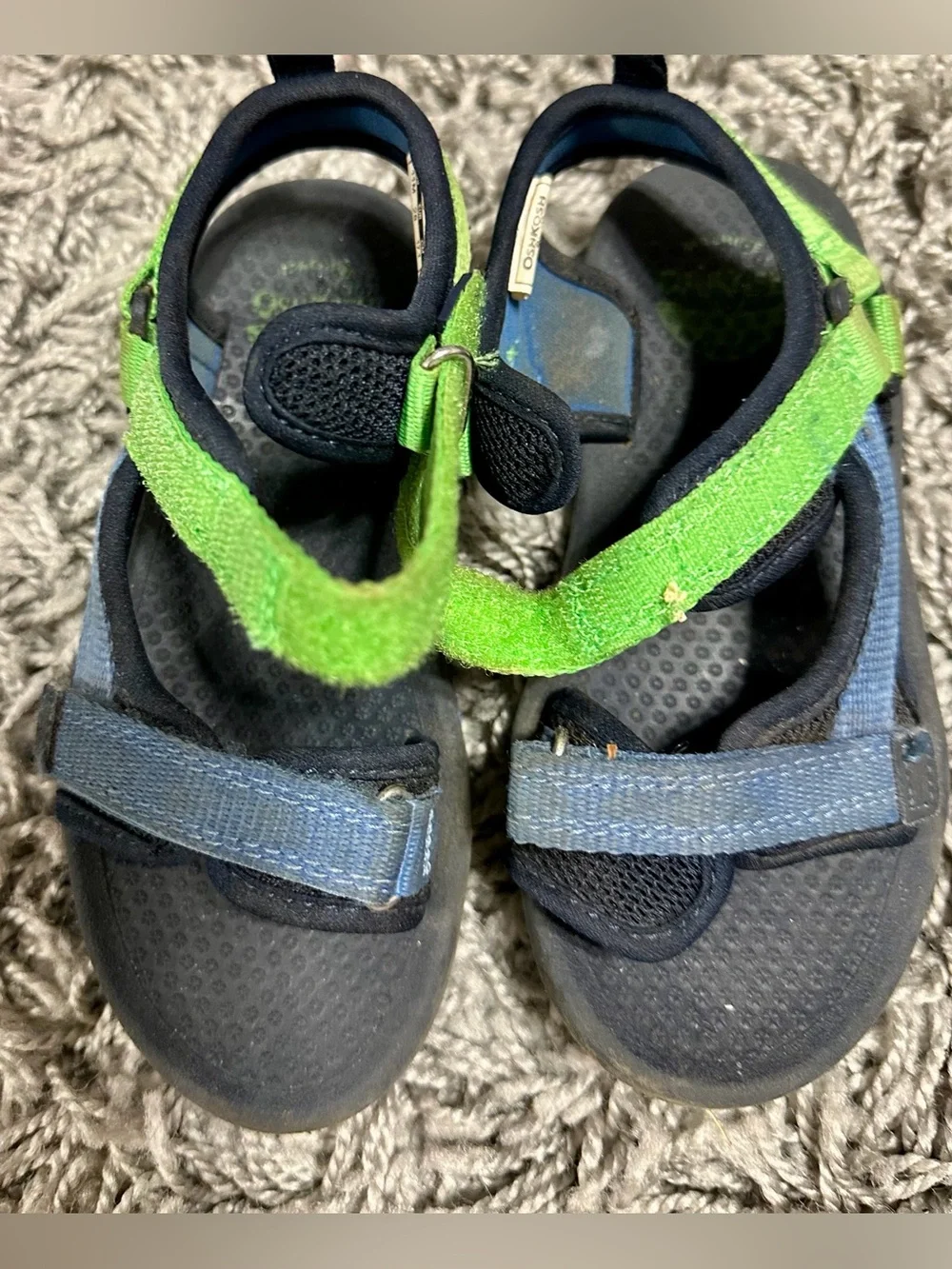 OshKosh B'gosh Navy and Green Adjustable Kids Sandals