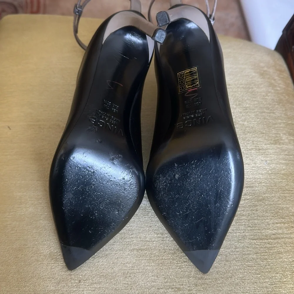 Vince black leather