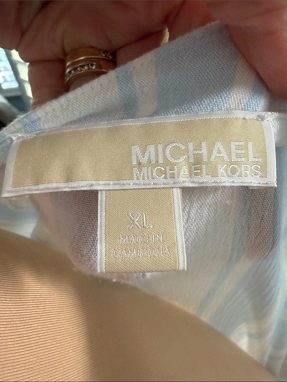 Michael Kors Women’s Light Blue & White Striped Tunic