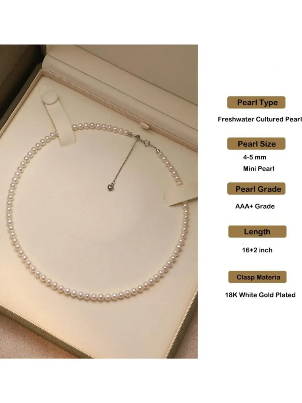 Elegant Freshwater Cultured Pearl Necklace for Women - 5MM to 10MM Real Pearl