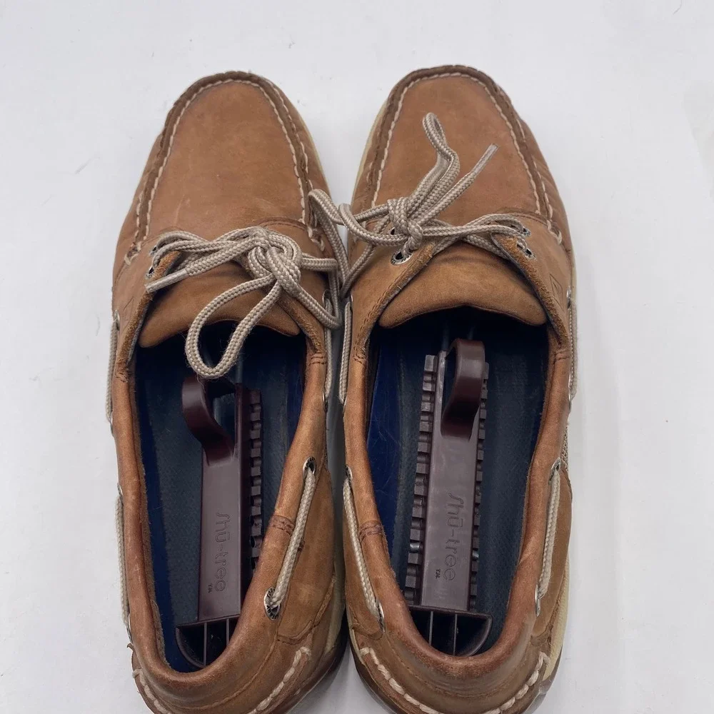 Sperry Top-Sider Billfish Boat Shoes Mens 10M Tan Leather Mesh Nautical Classic