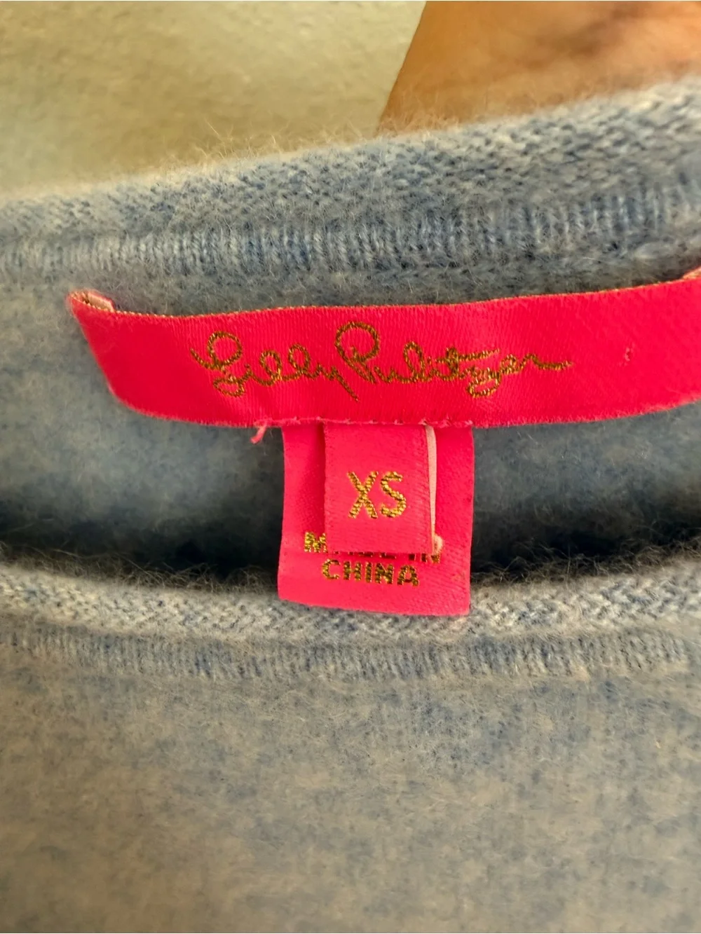 Lilly Pulitzer Heathered Oxford Blue Vista Cashmere Sweater size xs