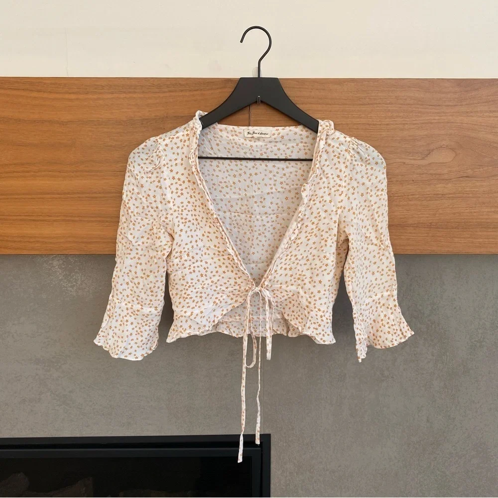 For Love & Lemons Aurora Tie Top, Size S