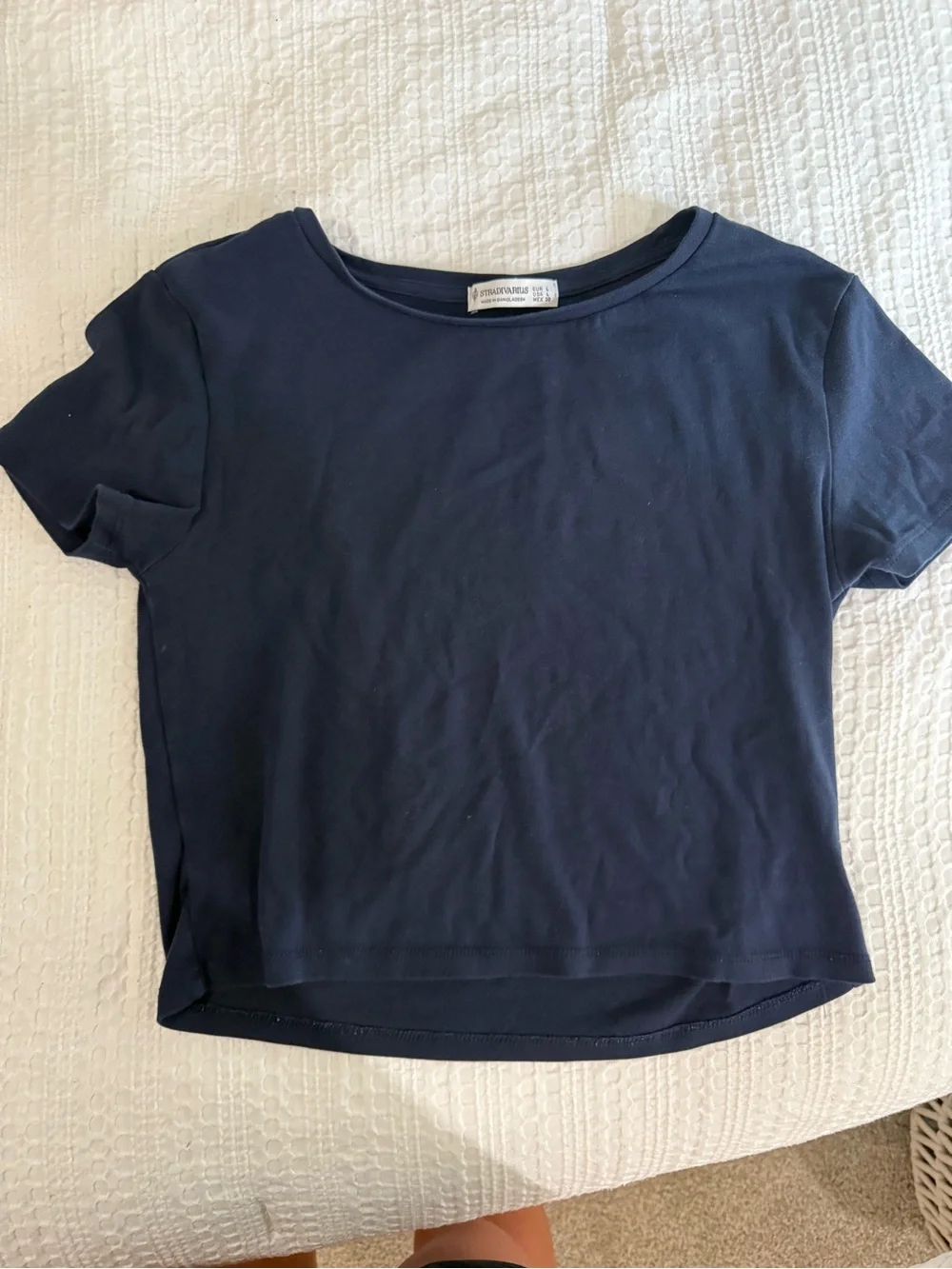 stradivarius Navy Blue Short Sleeve Tee