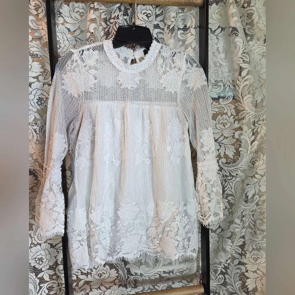 Miss Chievous White Lace Blouse