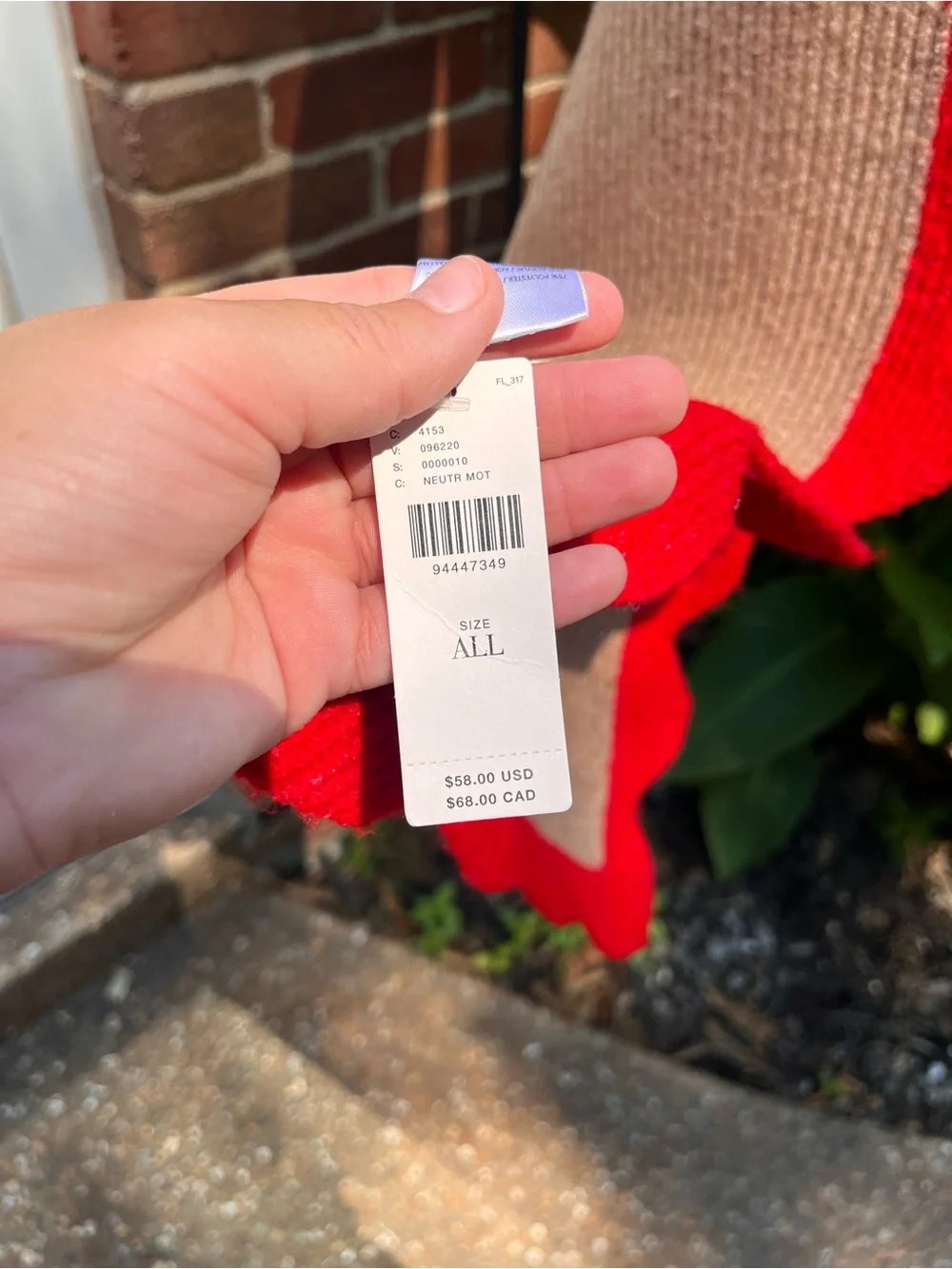 Anthropologie Maeve Scallop Edge Scarf NWT