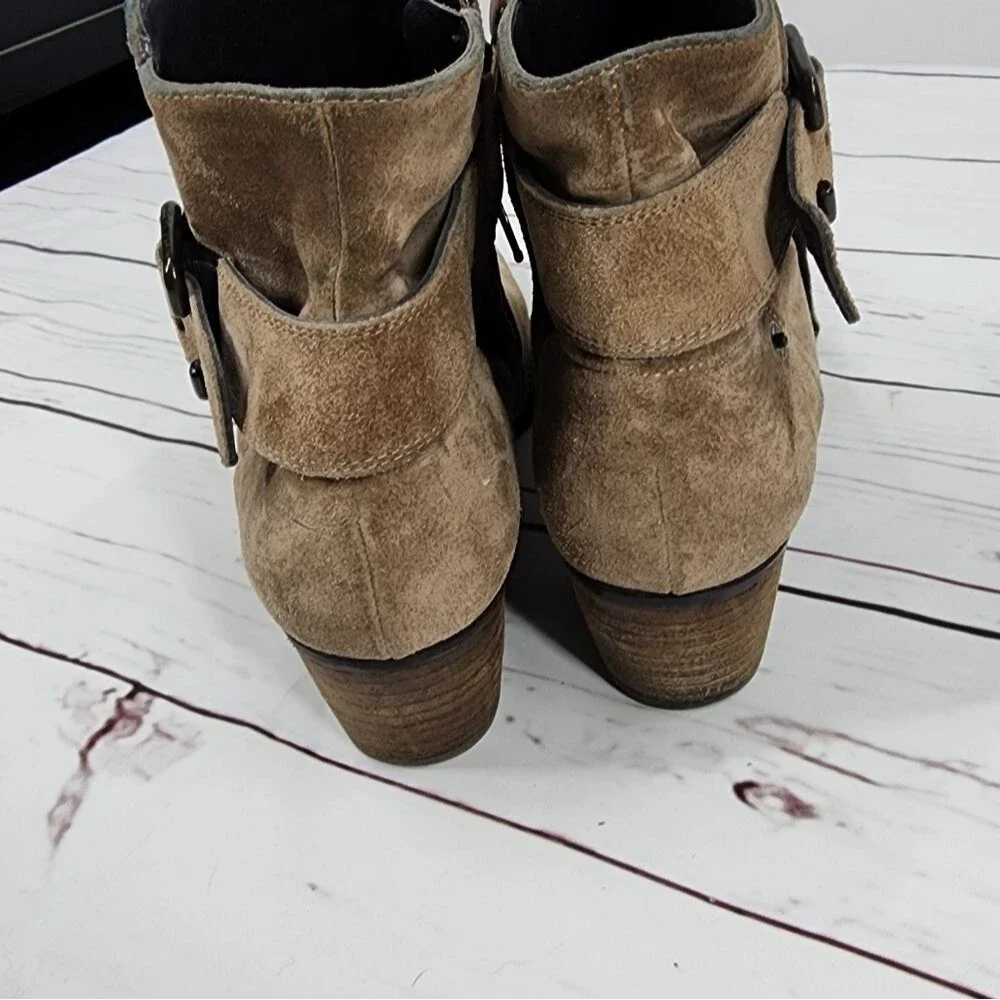 Paul Green Jano Moto Buckle Bootie Ankle Boots Antelope US 9 UK 6.5