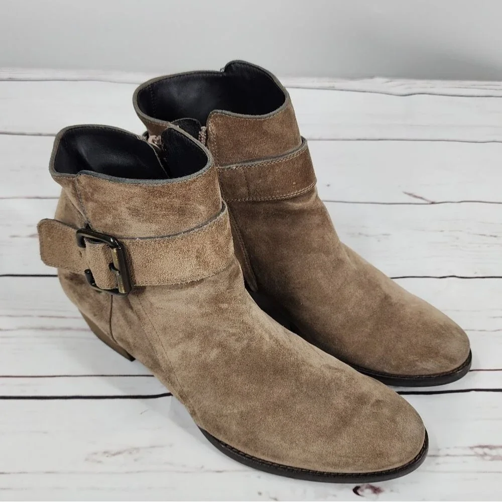 Paul Green Jano Moto Buckle Bootie Ankle Boots Antelope US 9 UK 6.5