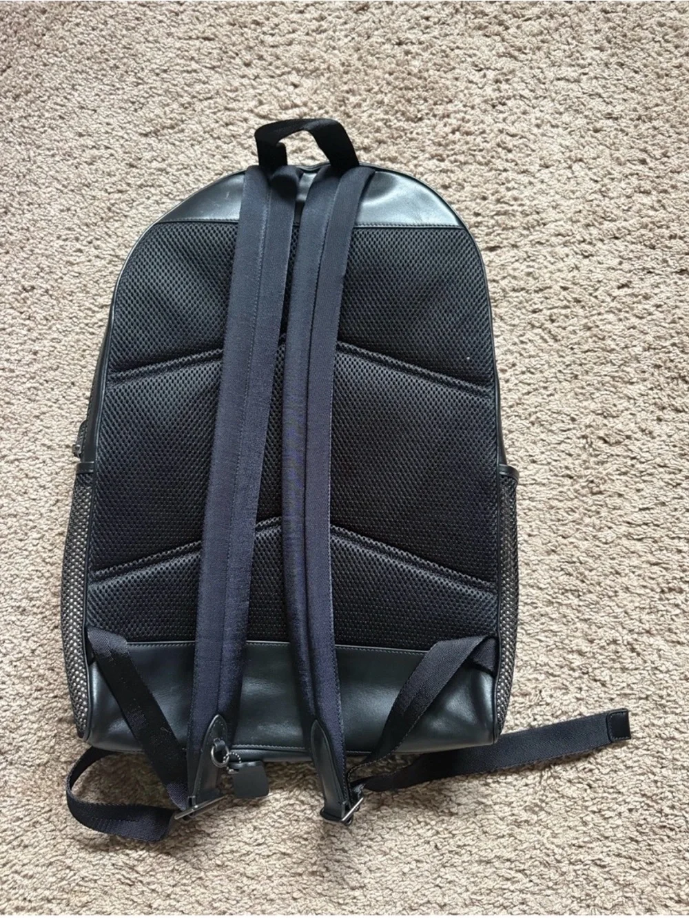 RARE~Coach academy large Signature Monogram Backpack with Black Trim