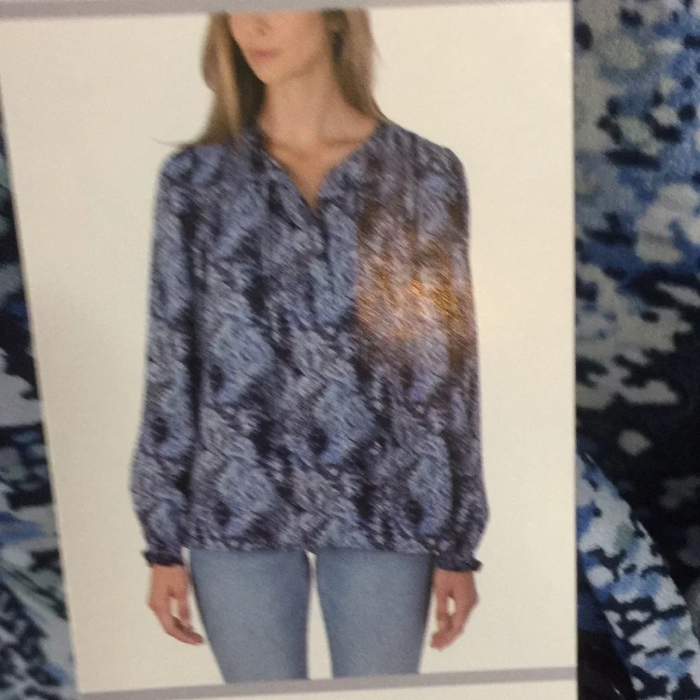 Joie  Blue Parisian Paisley Peasant Top Size XX-Large NWT