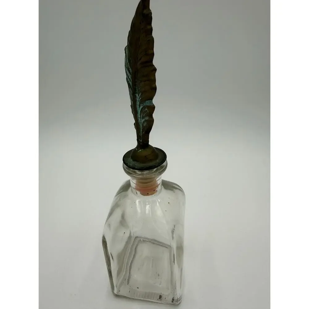 1970's Decorative Bottle with Brass Stopper