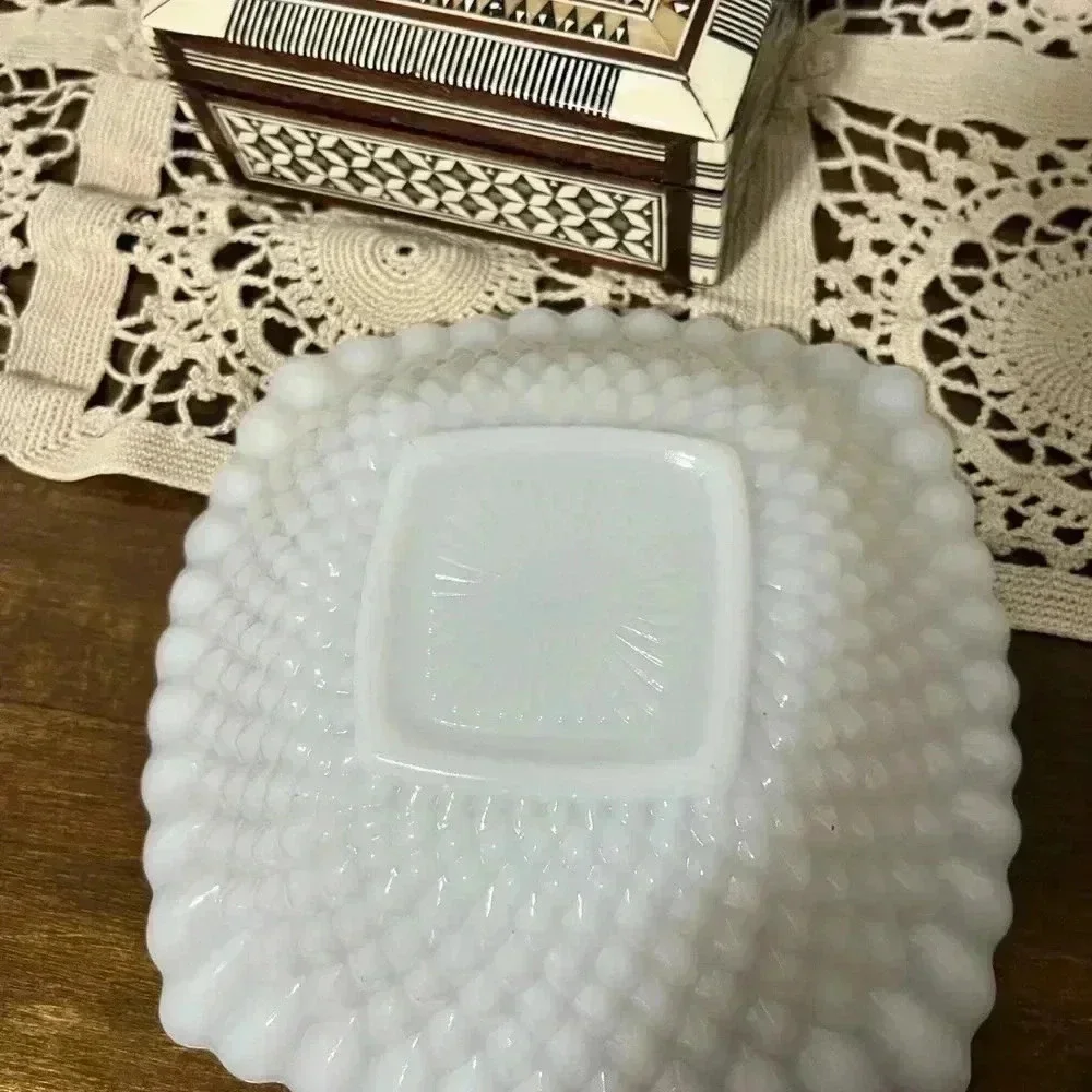 Vintage milk glass candy dish