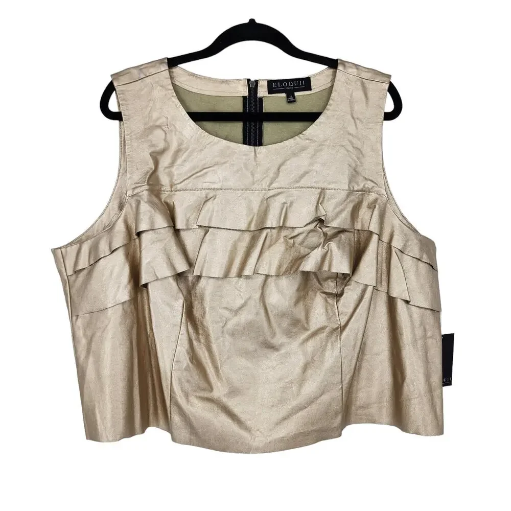 Eloquii gold sleeveless