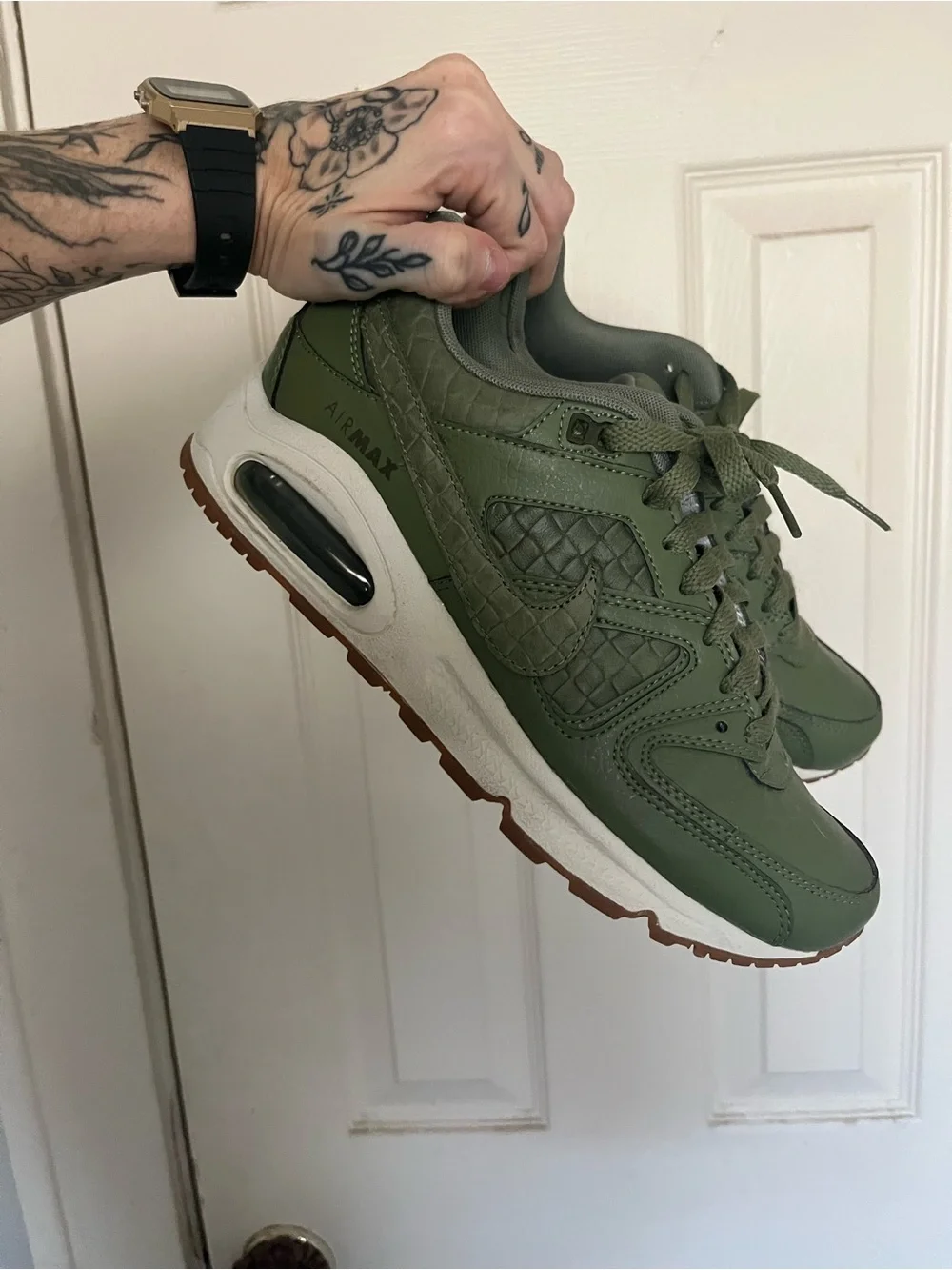 Nike Women’s Olive Green and Gum Air Max Sneakers